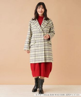 ＜Leilian plus house (Women/大きいサイズ)＞チェックテーラードコート【ＲＯＣＨＡＳ　Ｐｒｅｍｉｅｒｅ】