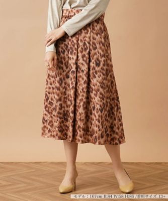 ＜Leilian plus house (Women/大きいサイズ)＞レオパード柄フレアスカート
