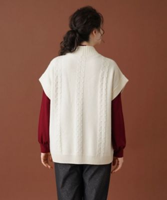 ハイネックニットベスト【ＭＵＳＥ　ＢＹ　ＲＯＣＨＡＳ　Ｐｒｅｍｉｅｒｅ】