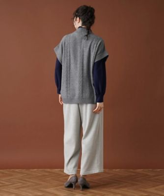 ハイネックニットベスト【ＭＵＳＥ　ＢＹ　ＲＯＣＨＡＳ　Ｐｒｅｍｉｅｒｅ】