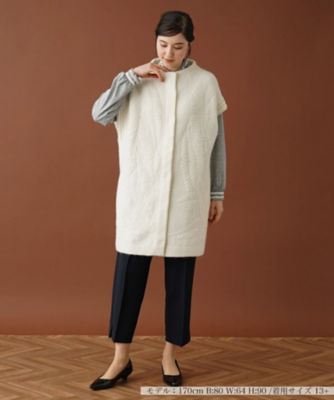 ボトルネックロングニットベスト