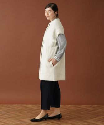 ボトルネックロングニットベスト