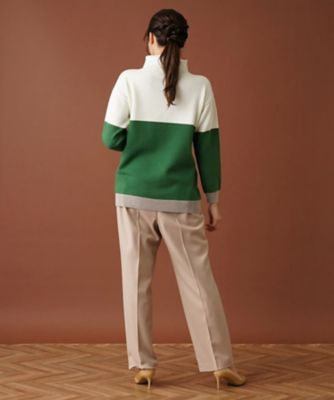Leilian PLUS HOUSE / レリアンプラスハウス カラーブロックハイネックニット カラーブロックハイネックニット | Leilian plus house (Women
