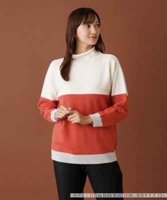 Leilian PLUS HOUSE / レリアンプラスハウス カラーブロックハイネックニット カラーブロックハイネックニット | Leilian plus house (Women