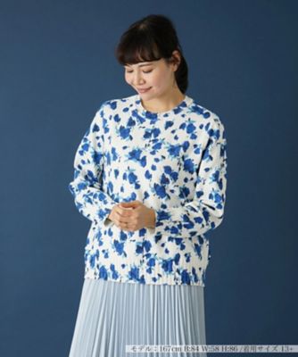 ＜Leilian plus house (Women/大きいサイズ)＞ローズ柄クルーネックニット