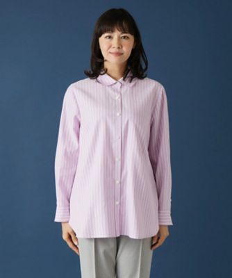 バックタック入りストライプシャツ