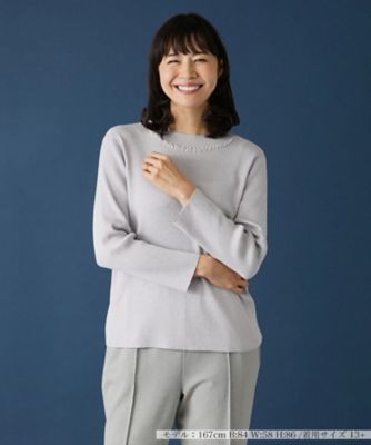 Leilian plus house (Women/大きいサイズ)/レリアン　プラスハウス ハイネックラメニット