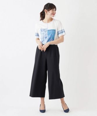 ストレッチクロップドワイドパンツ