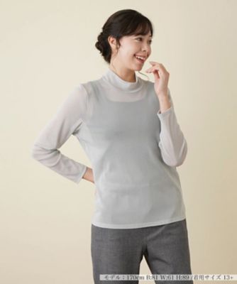 ＜Leilian plus house (Women/大きいサイズ)＞【店舗人気】シアーハイネックカットソー