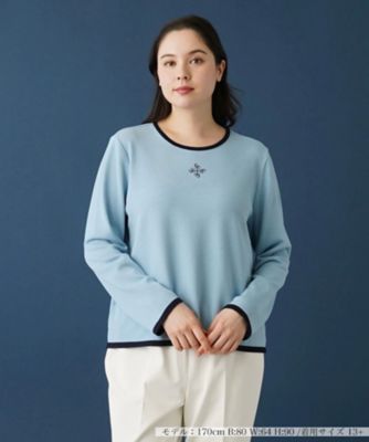 ＜Leilian plus house (Women/大きいサイズ)＞ワンポイントセーター【ＲＯＣＨＡＳ　Ｐｒｅｍｉｅｒｅ】