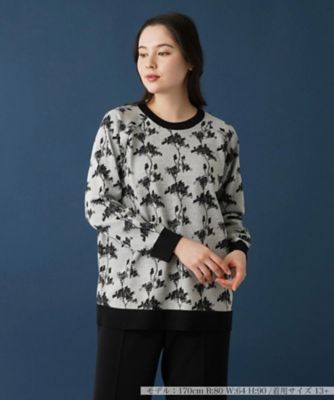 ＜Leilian plus house (Women/大きいサイズ)＞総柄セーター【ＲＯＣＨＡＳ　Ｐｒｅｍｉｅｒｅ】