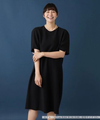レリアンワンピース13号3着 光沢ジャカードVネックワンピース | Leilian plus house (Women