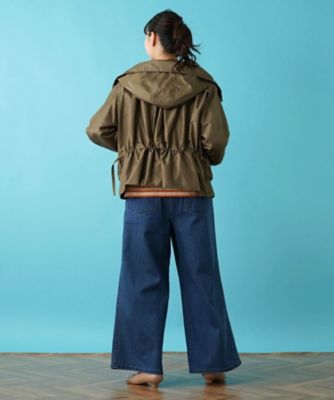 フード付きジップアップブルゾン