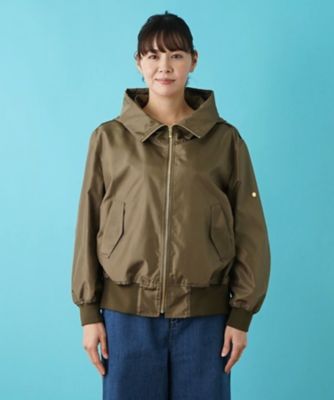 フード付きジップアップブルゾン