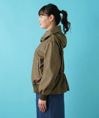 フード付きジップアップブルゾン