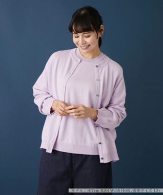 Leilian PLUS HOUSE / レリアンプラスハウス クルーネックニットカーディガン クルーネックニットカーディガン | Leilian plus house (Women