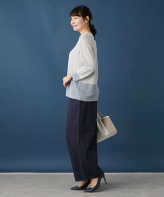 Leilian PLUS HOUSE / レリアンプラスハウス クルーネックインナー ジョーゼットハイネックブラウス|レリアン プラスハウス