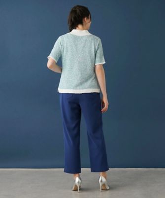 Leilian PLUS HOUSE / レリアンプラスハウス 変型ネックカーディガン 変型ネックカーディガン | Leilian plus house (Women/大きい