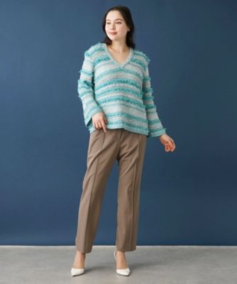 Leilian PLUS HOUSE / レリアンプラスハウス Vネックニットプルオーバー Vネックニットプルオーバー | Leilian plus house (Women