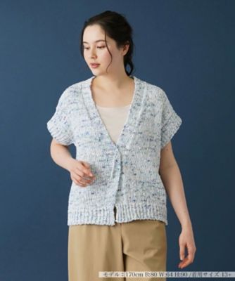 Leilian plus house (Women/大きいサイズ)/レリアン　プラスハウス 半そでミックスカーディガン