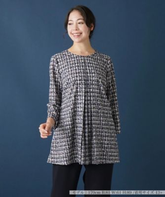 ＜Leilian plus house (Women/大きいサイズ)＞ツイード調切替えブラウス【プラス企画】