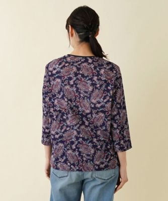 Leilian PLUS HOUSE / レリアンプラスハウス 【店舗人気】プリント7分袖カットソー 店舗人気】レース刺繍七分袖カットソー【Leilian