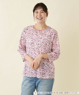 【店舗人気】ドットプリント７分袖カットソー