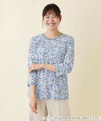 【店舗人気】ドットプリント７分袖カットソー