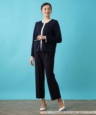 バイカラーニットカーディガン | Leilian plus house (Women/大きい