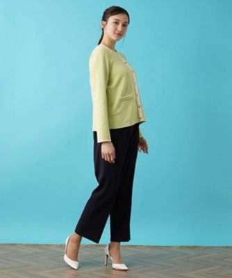 バイカラーニットカーディガン | Leilian plus house (Women/大きい