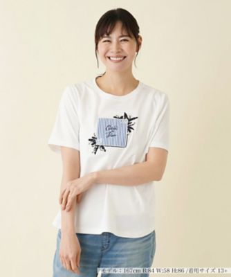 ＜Leilian plus house (Women/大きいサイズ)＞【店舗人気】洗えるパッチワークＴシャツ