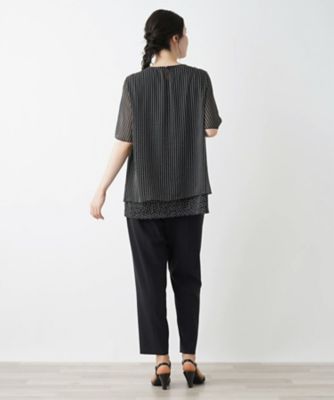 Leilian PLUS HOUSE / レリアンプラスハウス バック切替キーネックブラウス バック切替キーネックブラウス | Leilian plus house (Women