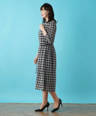 洗える千鳥格子ワンピース【パワーネット素材】 | Leilian plus