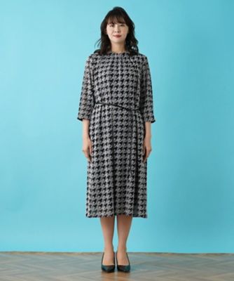 洗える千鳥格子ワンピース【パワーネット素材】 | Leilian plus