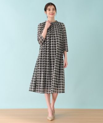 洗える千鳥格子ワンピース【パワーネット素材】 | Leilian plus