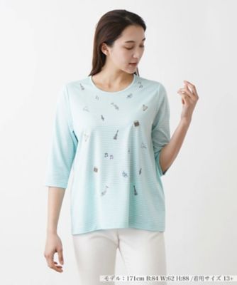 ＜Leilian plus house (Women/大きいサイズ)＞【店舗人気】７分袖ボーダーカットソー