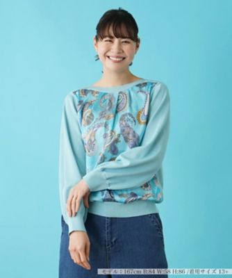 Leilian plus house (Women/大きいサイズ)/レリアン　プラスハウス ペイズリー柄ニットプルオーバー【RATTI】