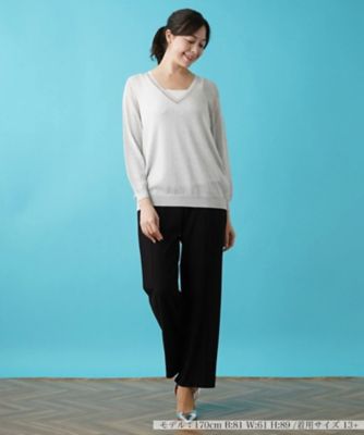 完売 美品 レリアン プラスハウス 2023年 ドロップショルダーVネックニット Vネックニット【KASH】 | Leilian plus house (Women