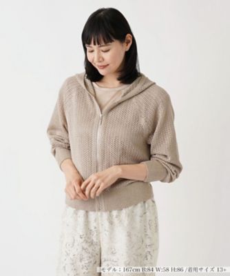 ＜Leilian plus house (Women/大きいサイズ)＞メッシュ編みジップアップパーカー【ＴＨＥ　ＮＥＷ】