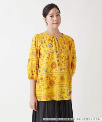 ＜Leilian plus house (Women/大きいサイズ)＞洗える花柄パネルプリントブラウス【ＲＯＣＨＡＳ　Ｐｒｅｍｉｅｒｅ】