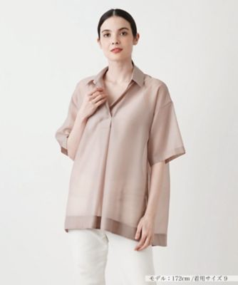 ＜Leilian plus house (Women/大きいサイズ)＞半袖スキッパーブラウス【ＴＨＥ　ＮＥＷ】【Ｌｅｉｌｉａｎ　ＷＨＩＴＥ　ＬＡＢＥＬ】