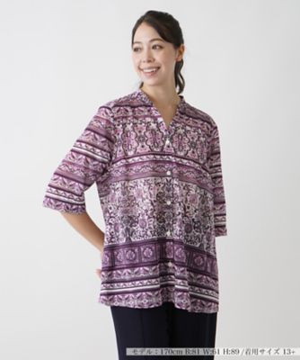 Leilian plus house (Women/大きいサイズ)/レリアン　プラスハウス スキッパーネックブラウス