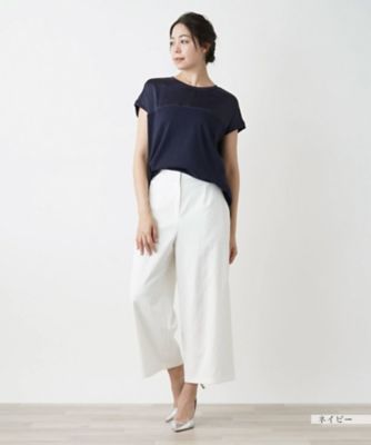 店舗人気】切替えフレンチスリーブカットソー | Leilian plus