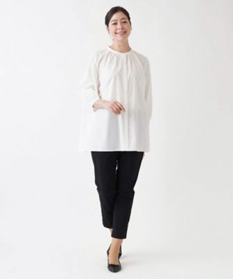 7分丈バンドカラーブラウス | Leilian plus house (Women