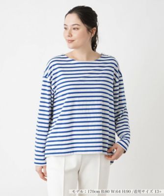 Leilian plus house (Women/大きいサイズ)/レリアン　プラスハウス マリンボーダープルオーバー