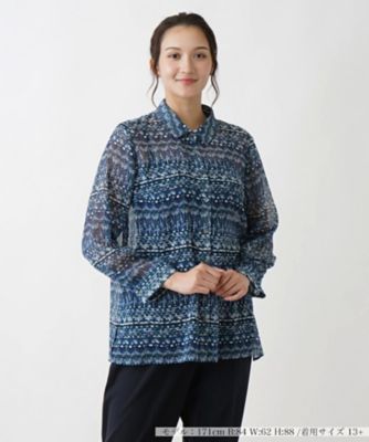 ＜Leilian plus house (Women/大きいサイズ)＞プリントブラウス【Ｌｅｉｌｉａｎ　ＷＨＩＴＥ　ＬＡＢＥＬ】