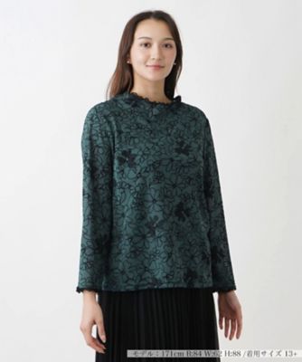 ＜Leilian plus house (Women/大きいサイズ)＞フラワープリントカットソー【Ｌｅｉｌｉａｎ　ＷＨＩＴＥ　ＬＡＢＥＬ】
