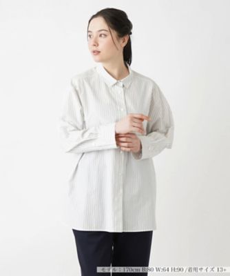 Leilian plus house (Women/大きいサイズ)/レリアン　プラスハウス ストライプブラウス
