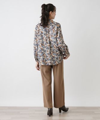 Leilian PLUS HOUSE / レリアンプラスハウス 【店舗人気】ストライプバンドカラーブラウス【プラス企画】 店舗人気】ストライプバンドカラーブラウス【プラス企画