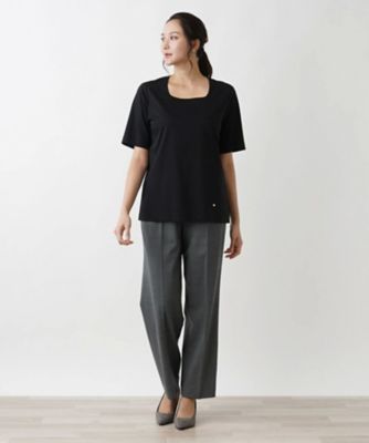 Leilian PLUS HOUSE / レリアンプラスハウス スクエアネックＴシャツ スクエアネックTシャツ | Leilian plus house (Women/大きい